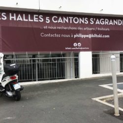 Bâche tendue format XL Halles des 5 Cantons Anglet